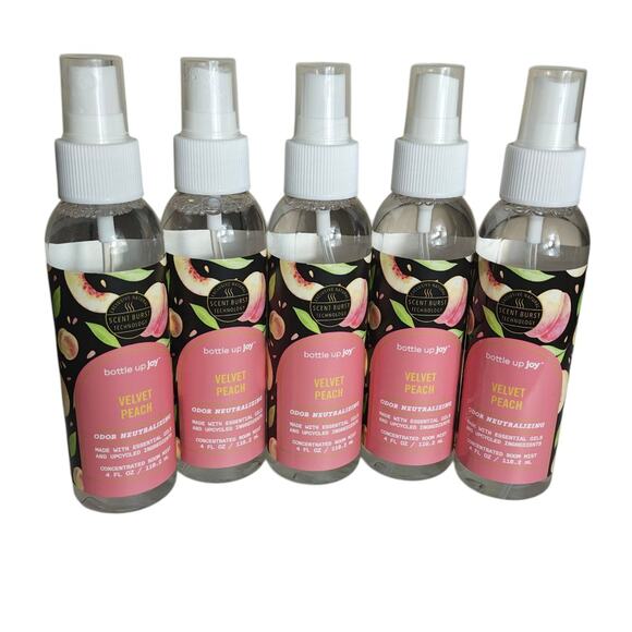 (5) BOTTLE UP JOY VELVET PEACH ROOM MIST ESSENTIAL OIL AIR FRESHENER NON AEROSOL - Picture 1 of 2